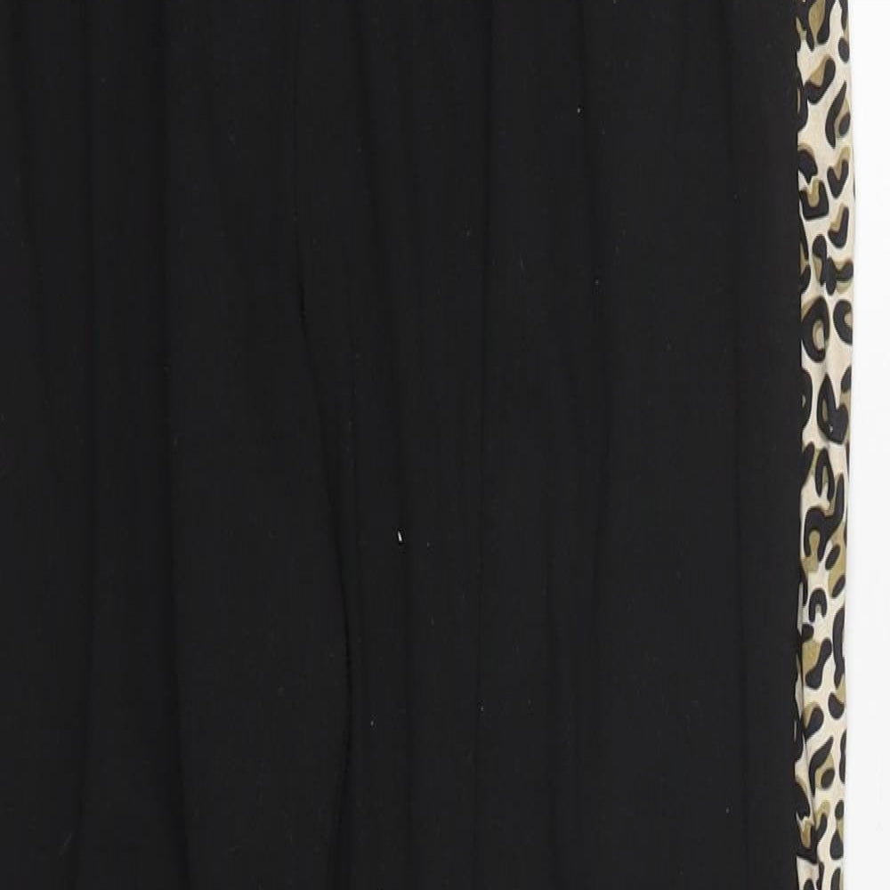 Preworn Womens Black Animal Print Cotton Trousers  Size 26 in L28 in Regular  - Pyjama Pants