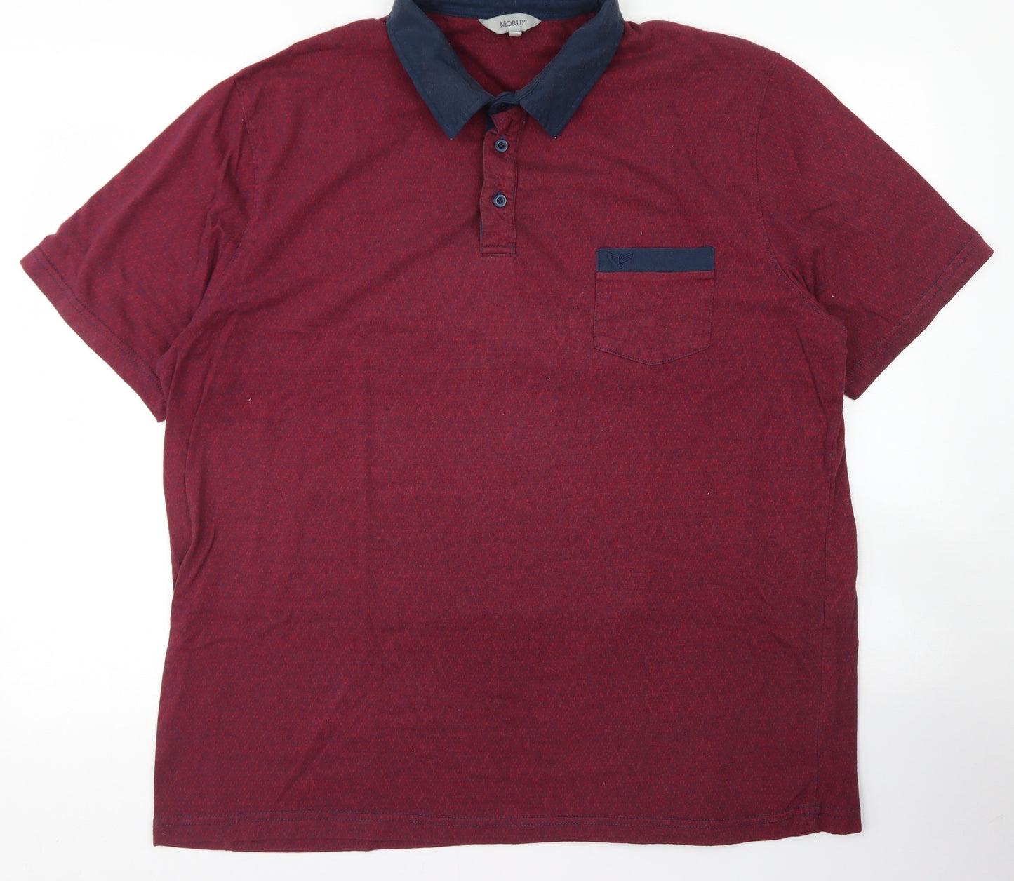 Morley Mens Purple  Cotton  Polo Size 2XL Collared Button