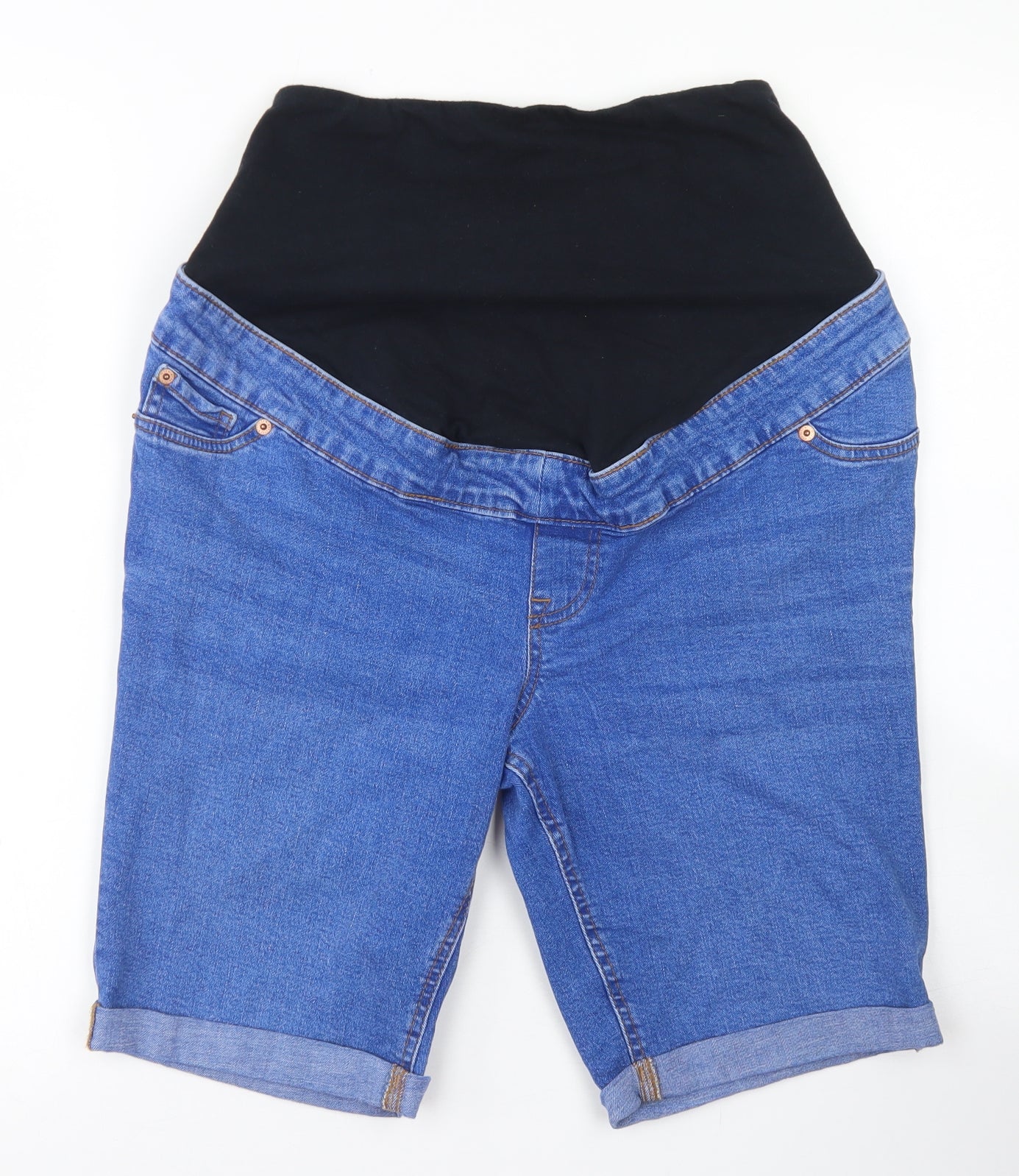 Nwe Look Womens Blue  Cotton Boyfriend Shorts Size 12 L9 in Regular