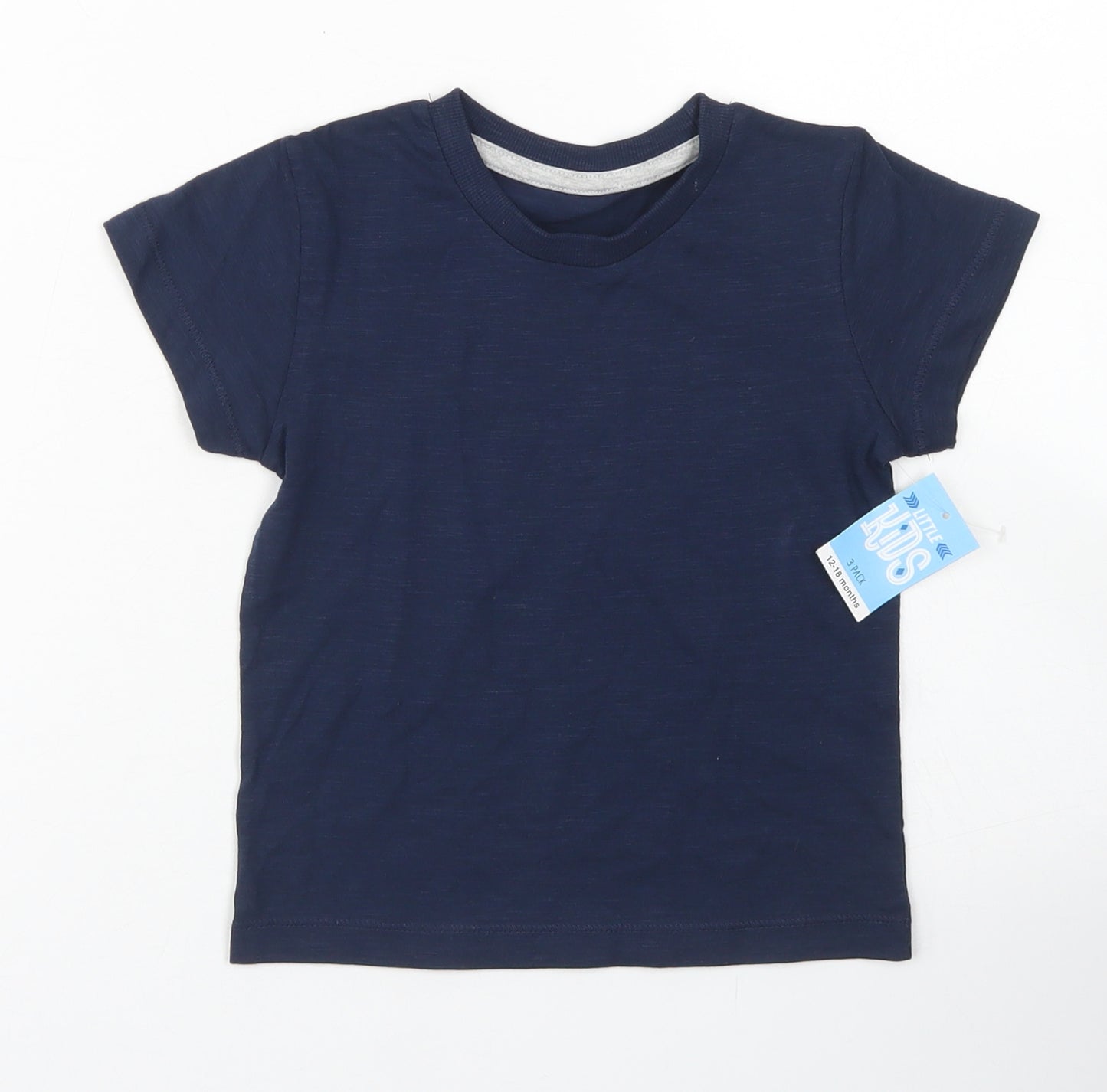 Matalan Boys Blue  Cotton Basic T-Shirt Size 12-18 Months Crew Neck