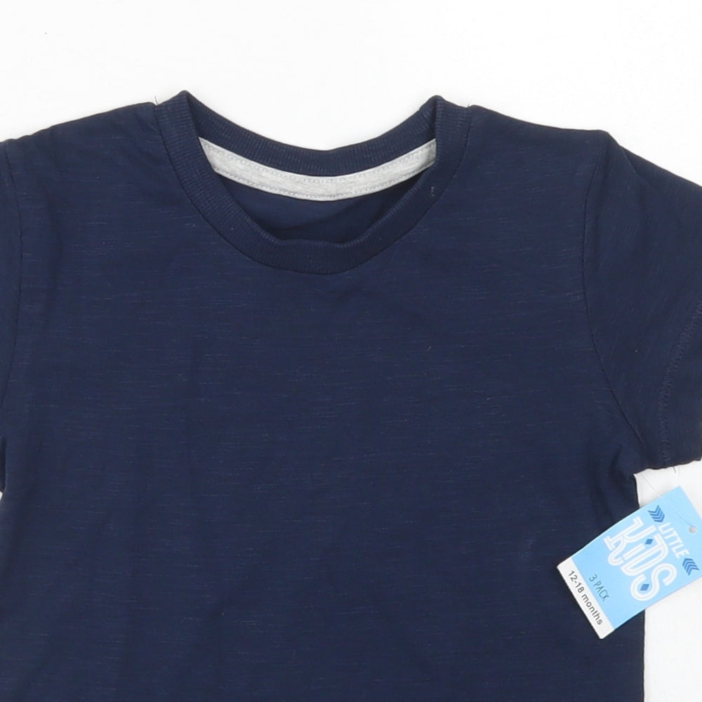 Matalan Boys Blue  Cotton Basic T-Shirt Size 12-18 Months Crew Neck