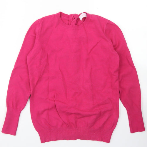 Savida Womens Pink Crew Neck  Viscose Pullover Jumper Size XS