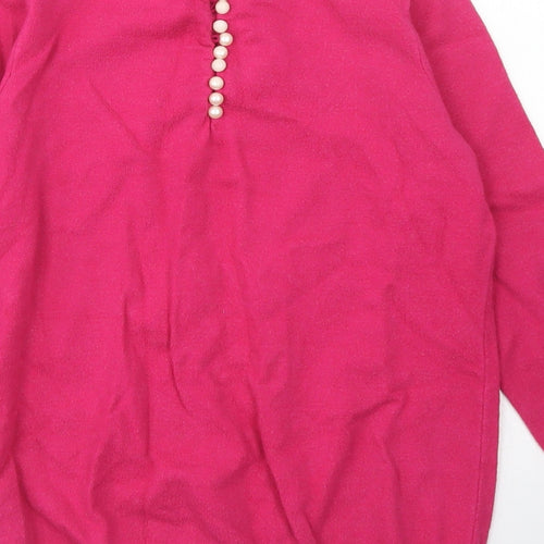 Savida Womens Pink Crew Neck  Viscose Pullover Jumper Size XS