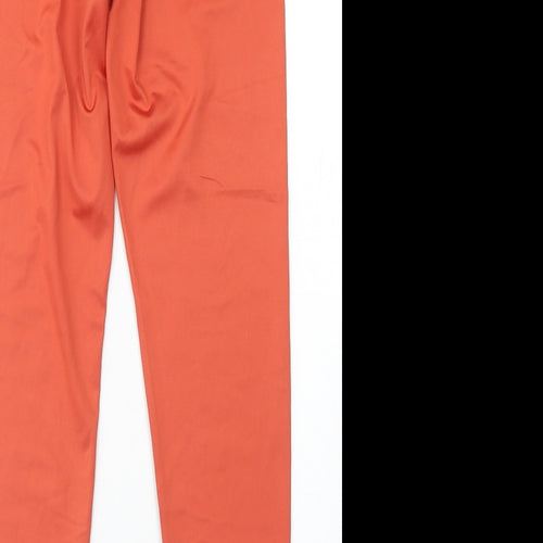 Work Out Womens Orange  Polyester Compression Leggings Size S L26 in Regular