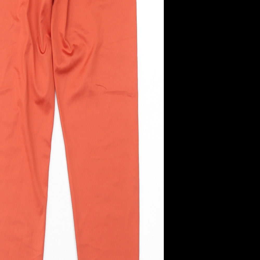 Work Out Womens Orange  Polyester Compression Leggings Size S L26 in Regular