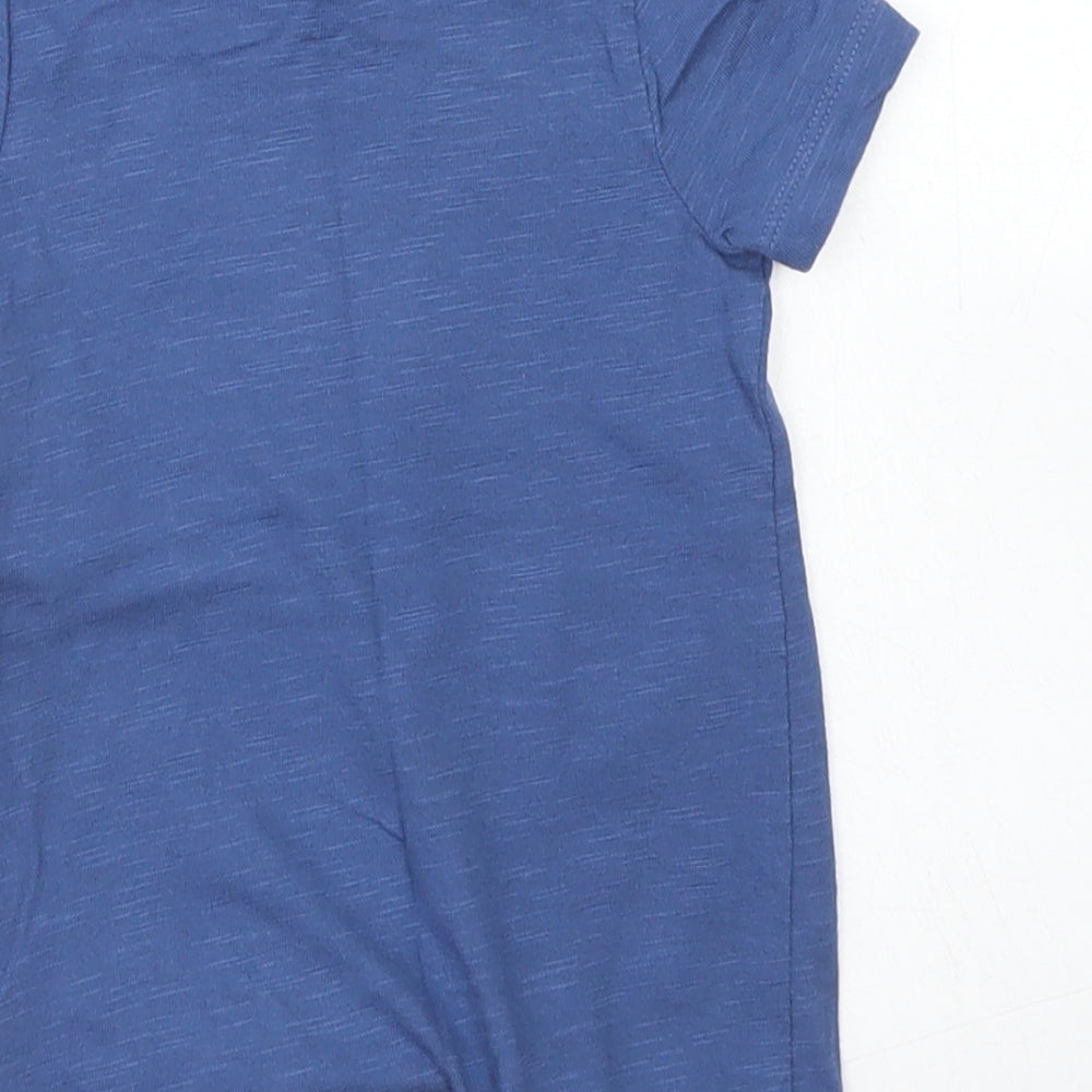 F&F Boys Blue  Cotton Romper One-Piece Size 0-3 Months  Snap - Aeroplanes, Aventure