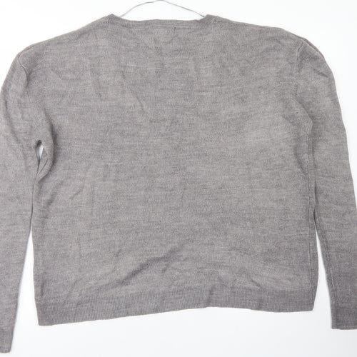 Atmosphere Womens Grey Crew Neck  Acrylic Pullover Jumper Size 12