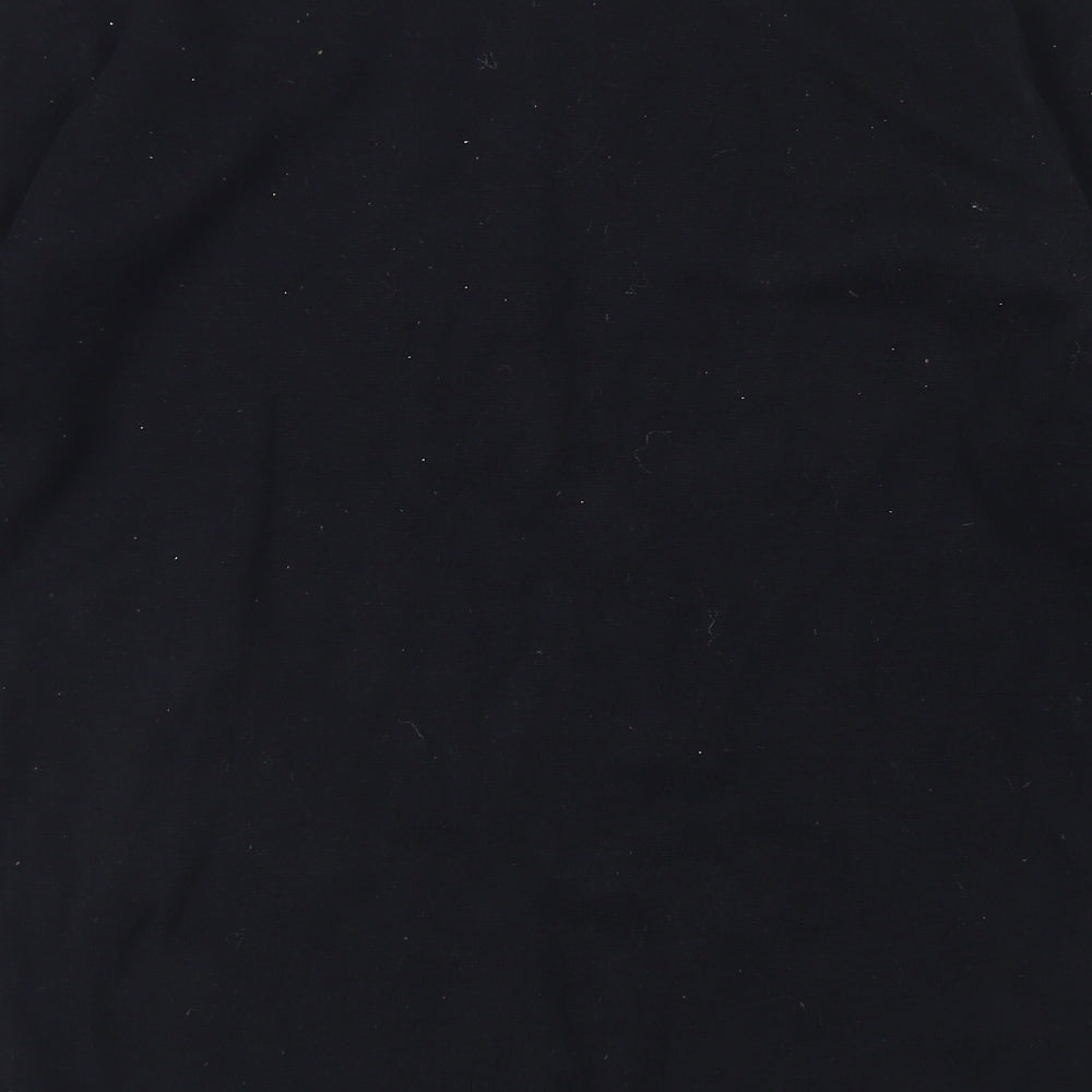 Topshop Womens Black  Cotton Pullover Sweatshirt Size 6