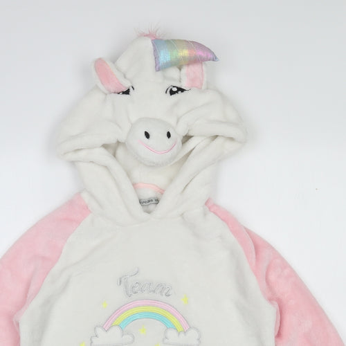 I Believe In Unicorns Womens White  Polyester Top Pyjama Top Size 8   - Rainbow