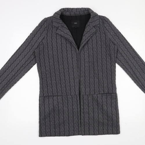 NEXT Womens Grey Collared  Polyester Cardigan Jumper Size 10