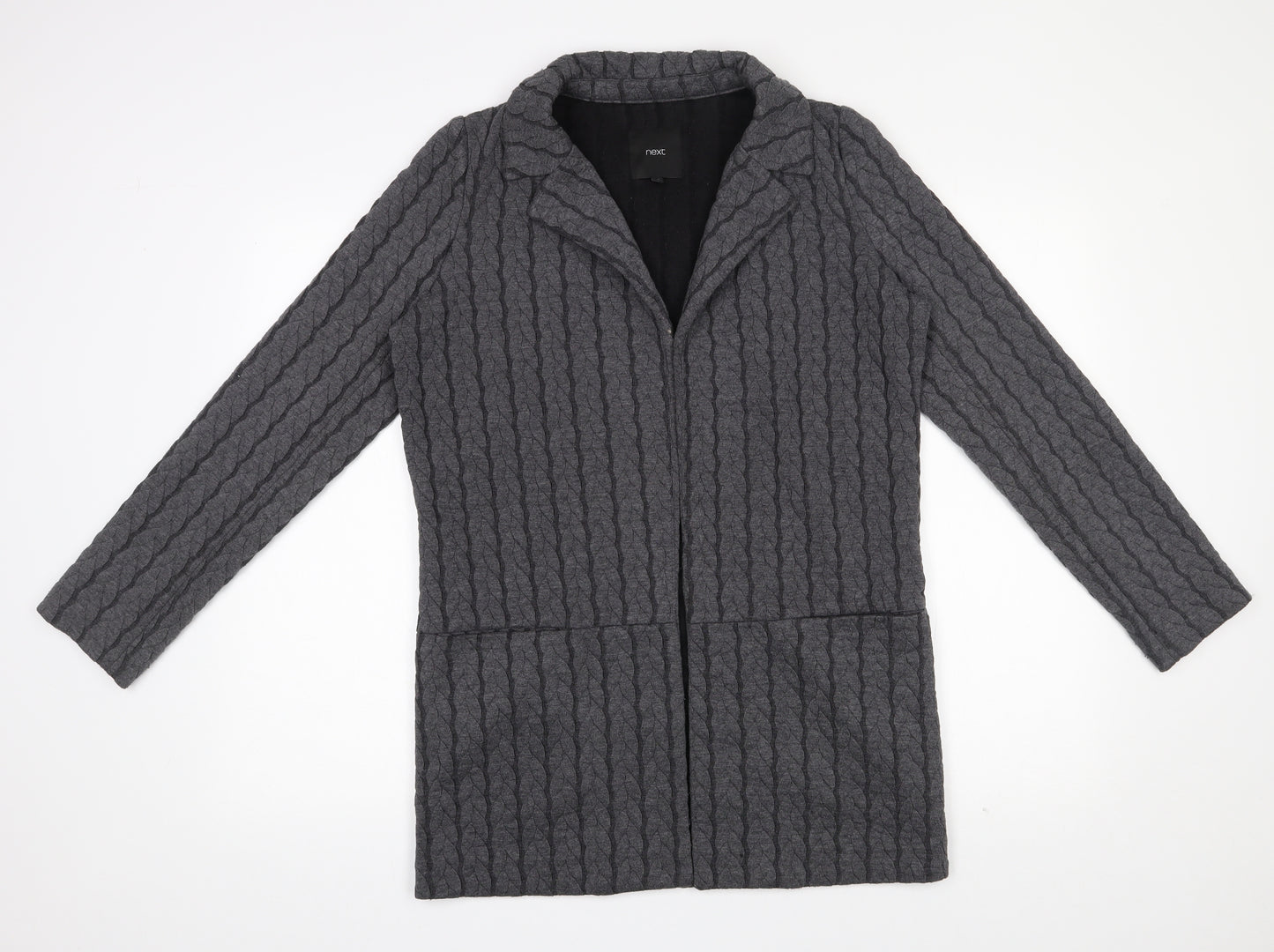 NEXT Womens Grey Collared  Polyester Cardigan Jumper Size 10