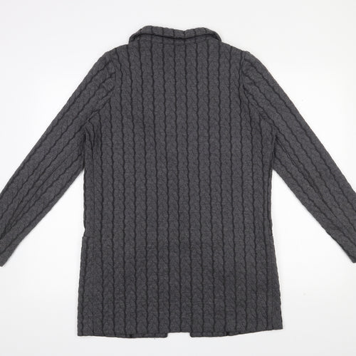 NEXT Womens Grey Collared  Polyester Cardigan Jumper Size 10