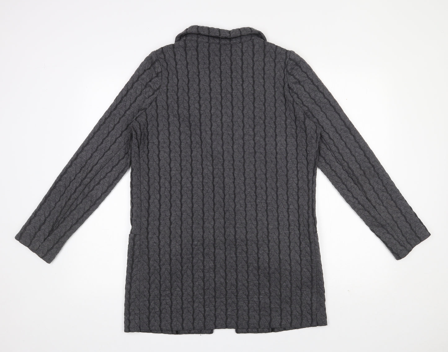 NEXT Womens Grey Collared  Polyester Cardigan Jumper Size 10