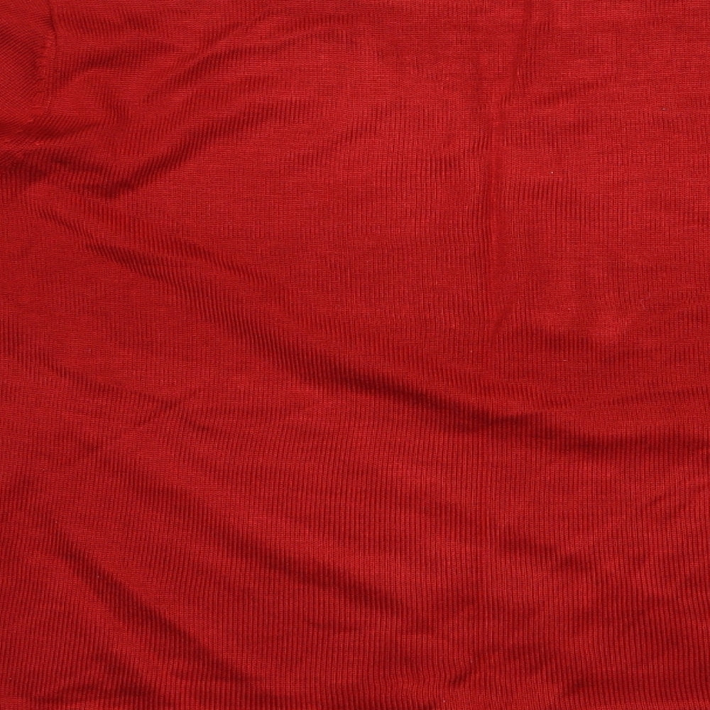 Bonmarché Womens Red High Neck  Acrylic Pullover Jumper Size M