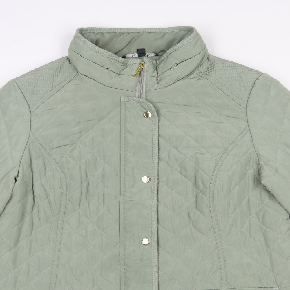 Bonmarché Womens Green   Quilted Coat Size 16  Zip