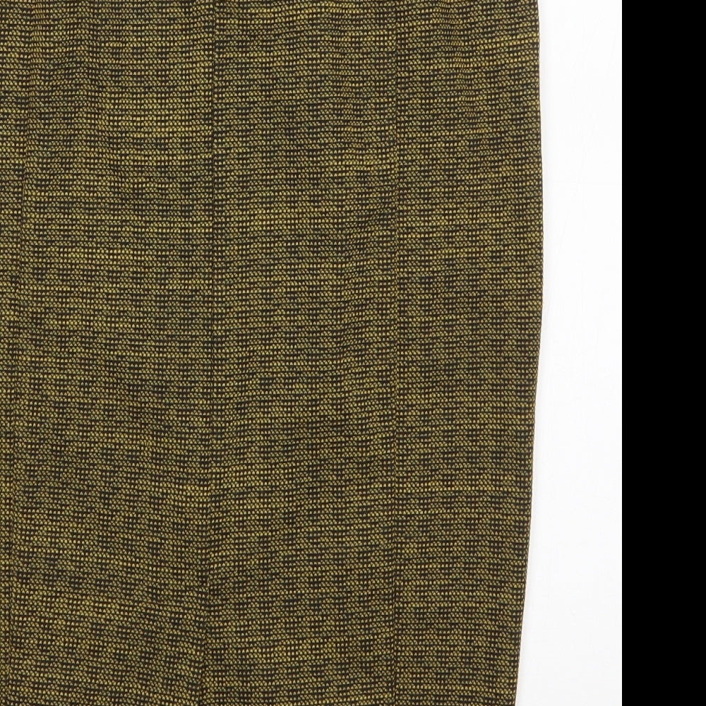 H&M  Womens Yellow  Polyester Straight & Pencil Skirt Size L   Zip