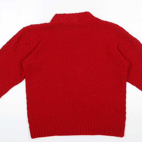 PINK Womens Red High Neck  Acrylic Pullover Jumper Size M