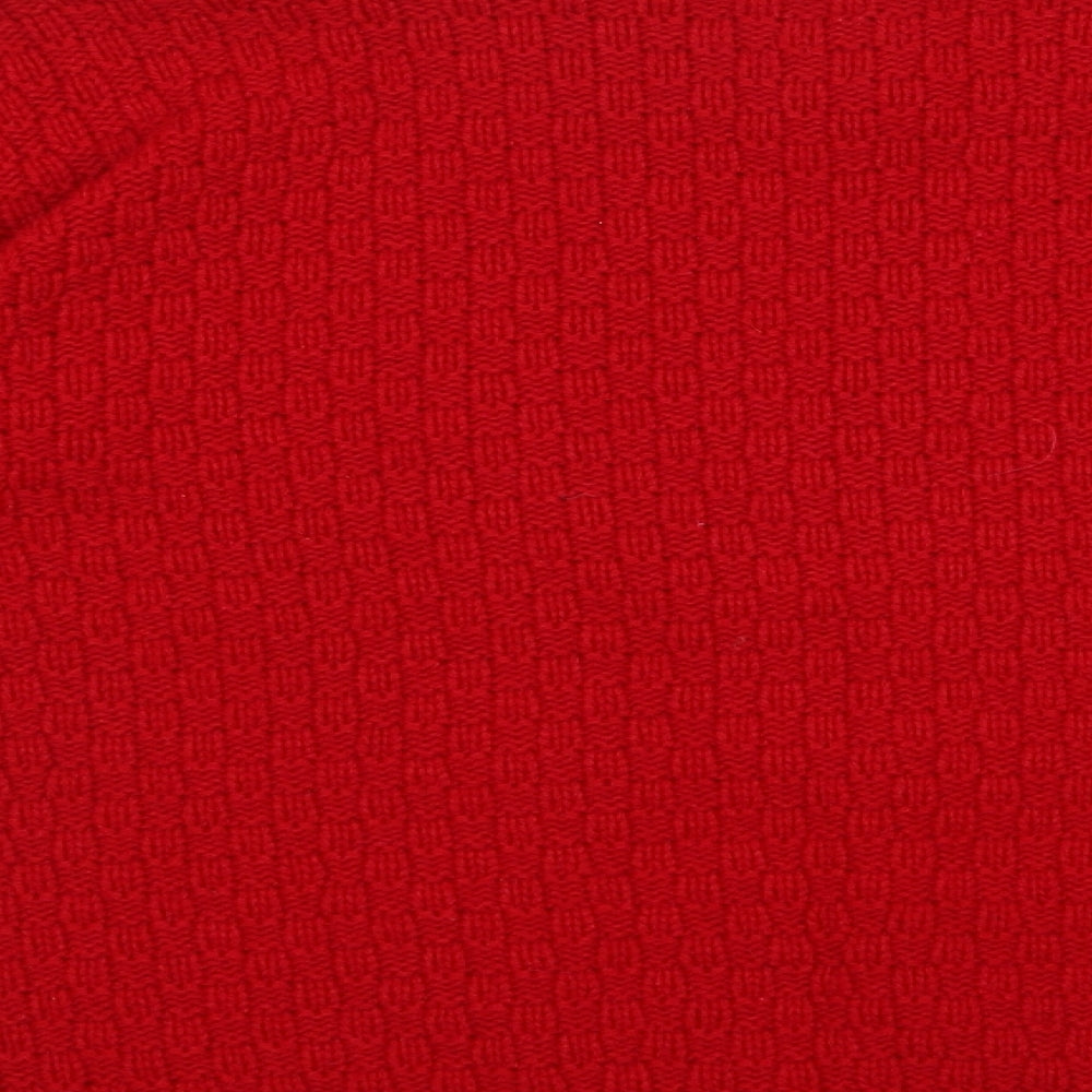 PINK Womens Red High Neck  Acrylic Pullover Jumper Size M