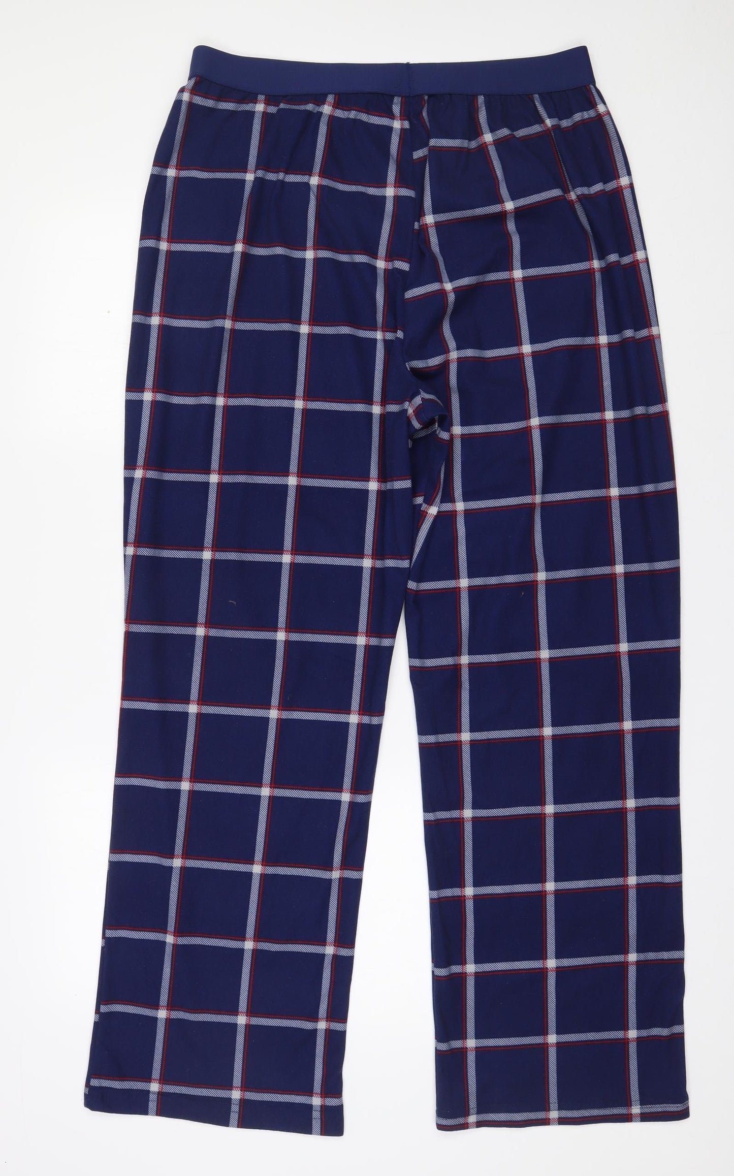 Peacocks Mens Blue Check Polyester  Lounge Pants Size XL  Pullover