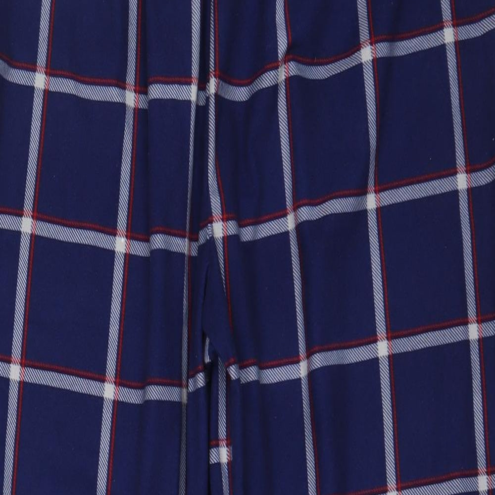 Peacocks Mens Blue Check Polyester  Lounge Pants Size XL  Pullover