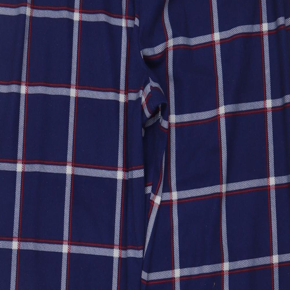 Peacocks Mens Blue Check Polyester  Lounge Pants Size XL  Pullover