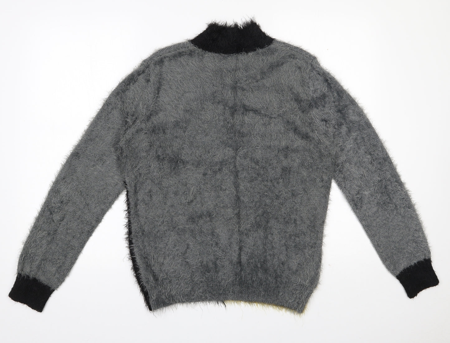 Klass Womens Grey High Neck  Acrylic Pullover Jumper Size M