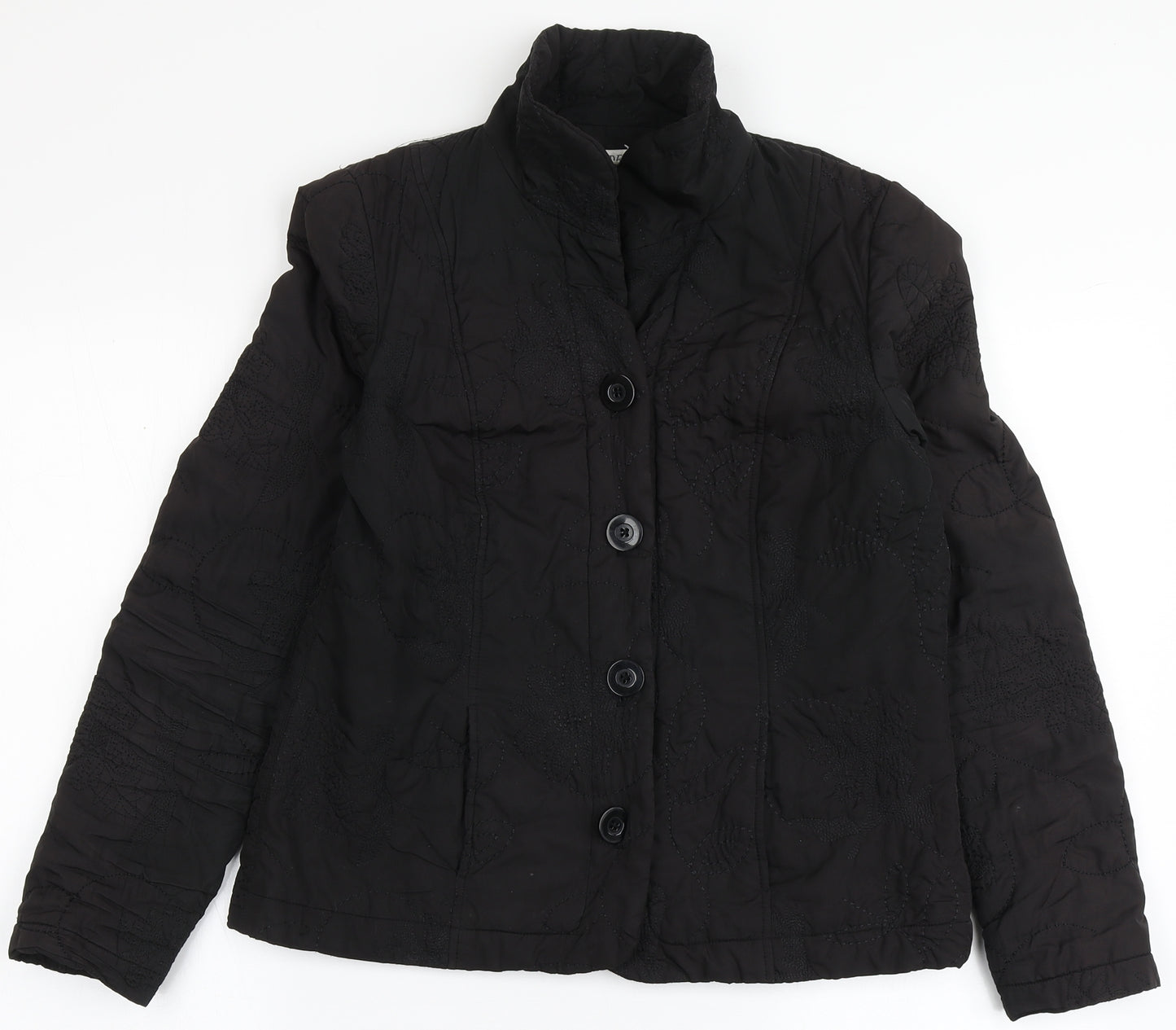 Tendenza Womens Black   Jacket Coat Size 8  Button