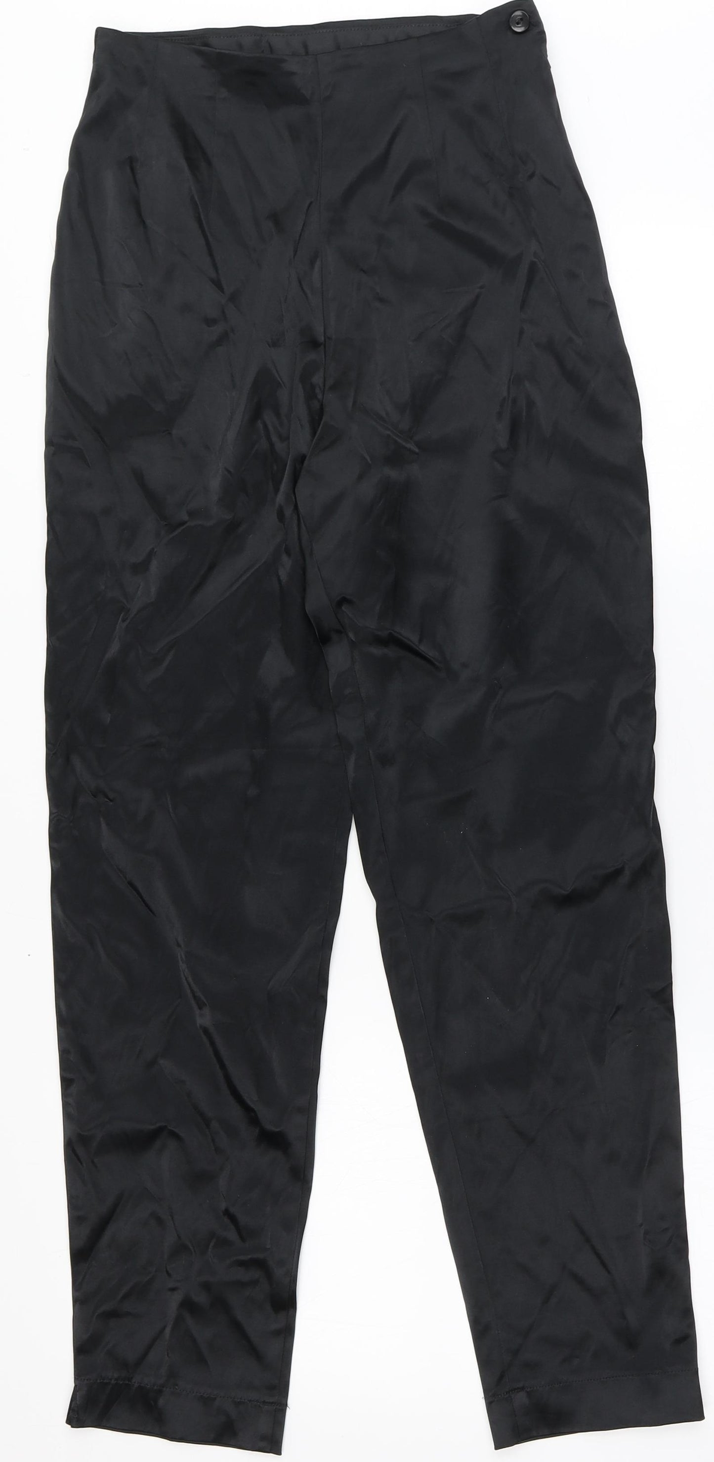 Marks and Spencer Womens Black  Nylon Trousers  Size 12 L26.5 in Regular Zip