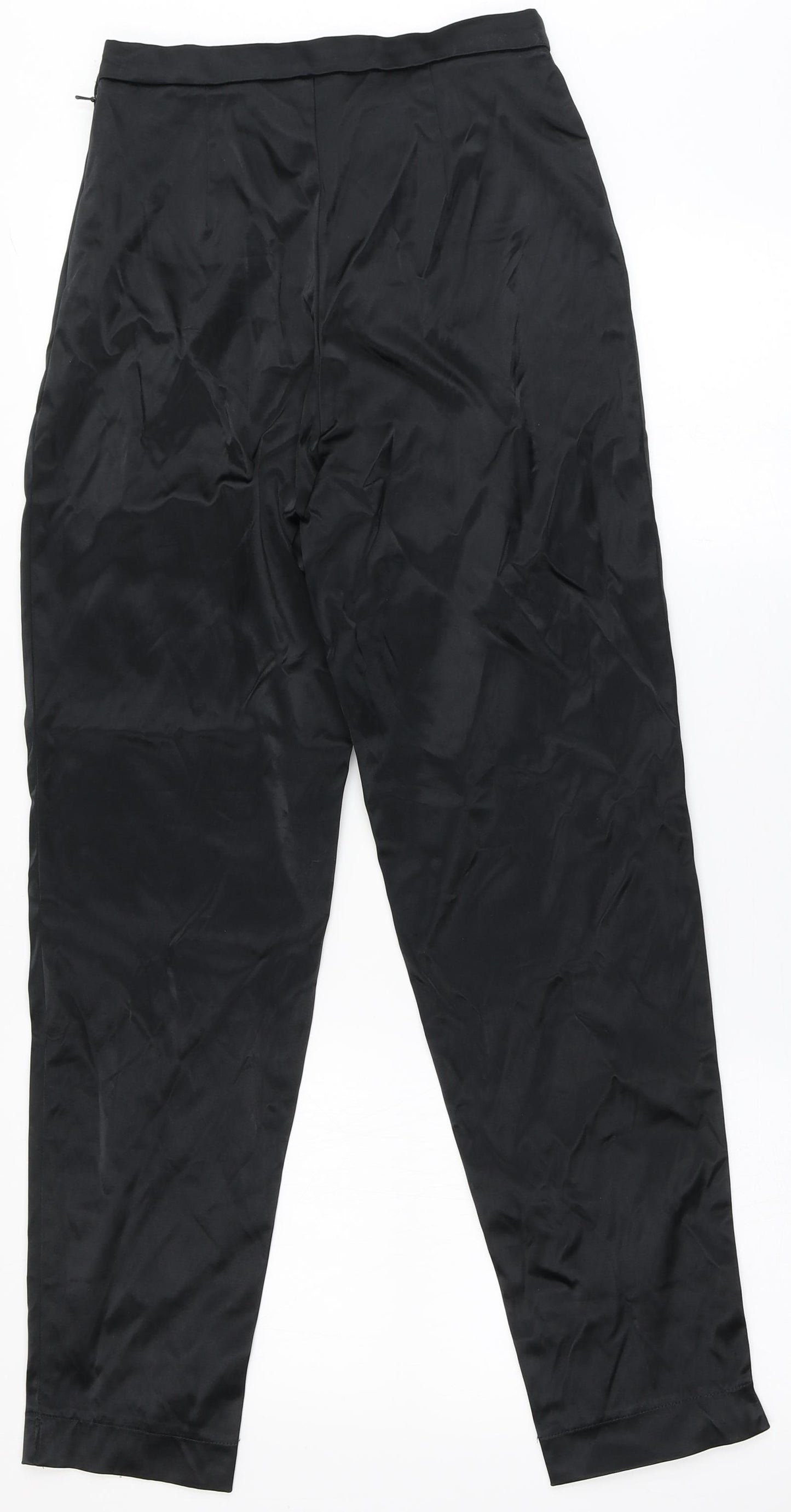 Marks and Spencer Womens Black  Nylon Trousers  Size 12 L26.5 in Regular Zip