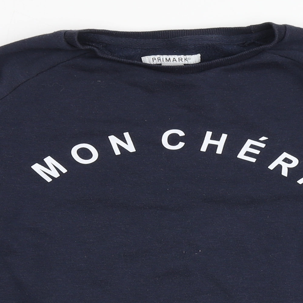 Primark Girls Blue  Polyester Pullover Sweatshirt Size 11-12 Years   - Mon Cheri