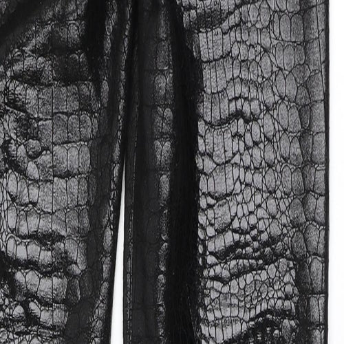 Motel Womens Black Animal Print Polyester Trousers  Size XS L31 in Regular Button - Snake Print