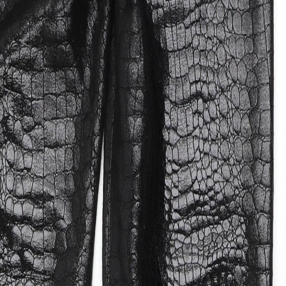 Motel Womens Black Animal Print Polyester Trousers  Size XS L31 in Regular Button - Snake Print