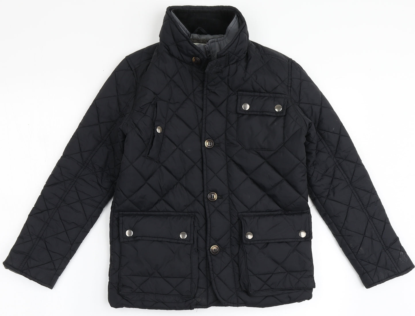 NEXT Boys Black   Puffer Jacket Coat Size 10 Years  Button