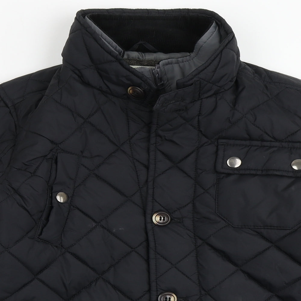 NEXT Boys Black   Puffer Jacket Coat Size 10 Years  Button