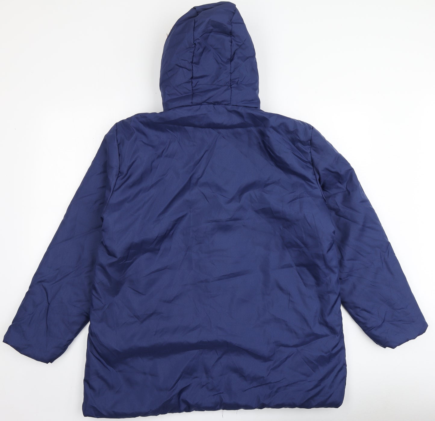 Anne de lancay Womens Blue   Parka Coat Size L  Button