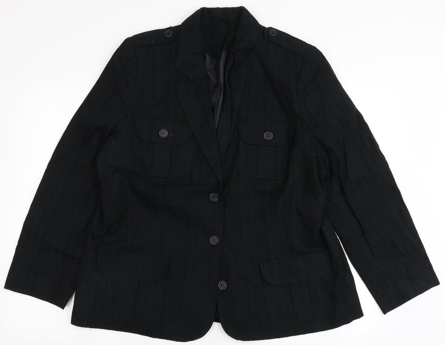Inspire Womens Black  Viscose Jacket Blazer Size 20