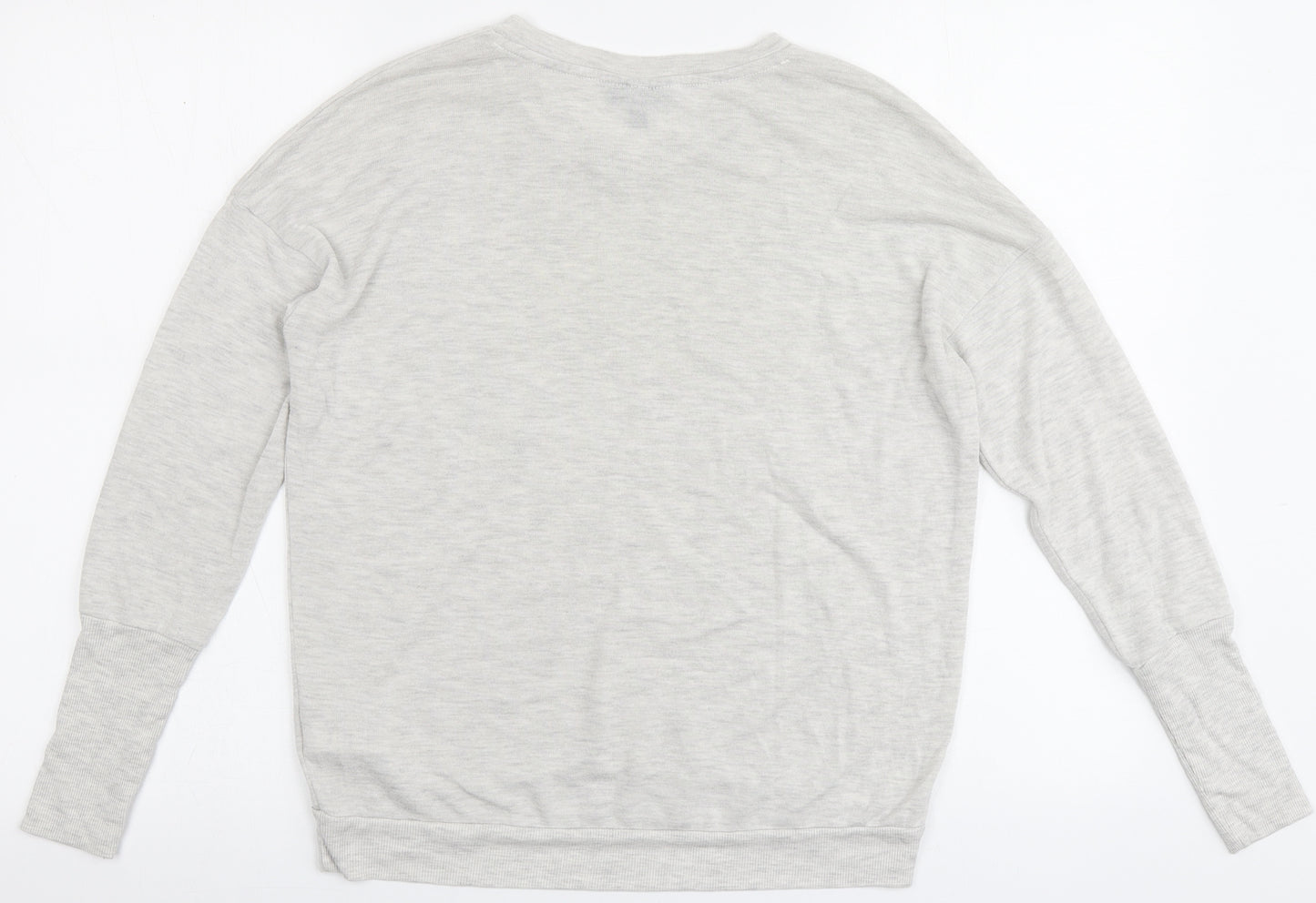 Topshop Womens Grey V-Neck  Polyester Pullover Jumper Size 6