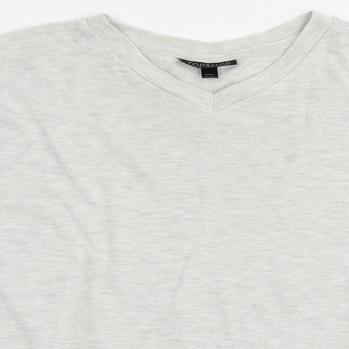 Topshop Womens Grey V-Neck  Polyester Pullover Jumper Size 6