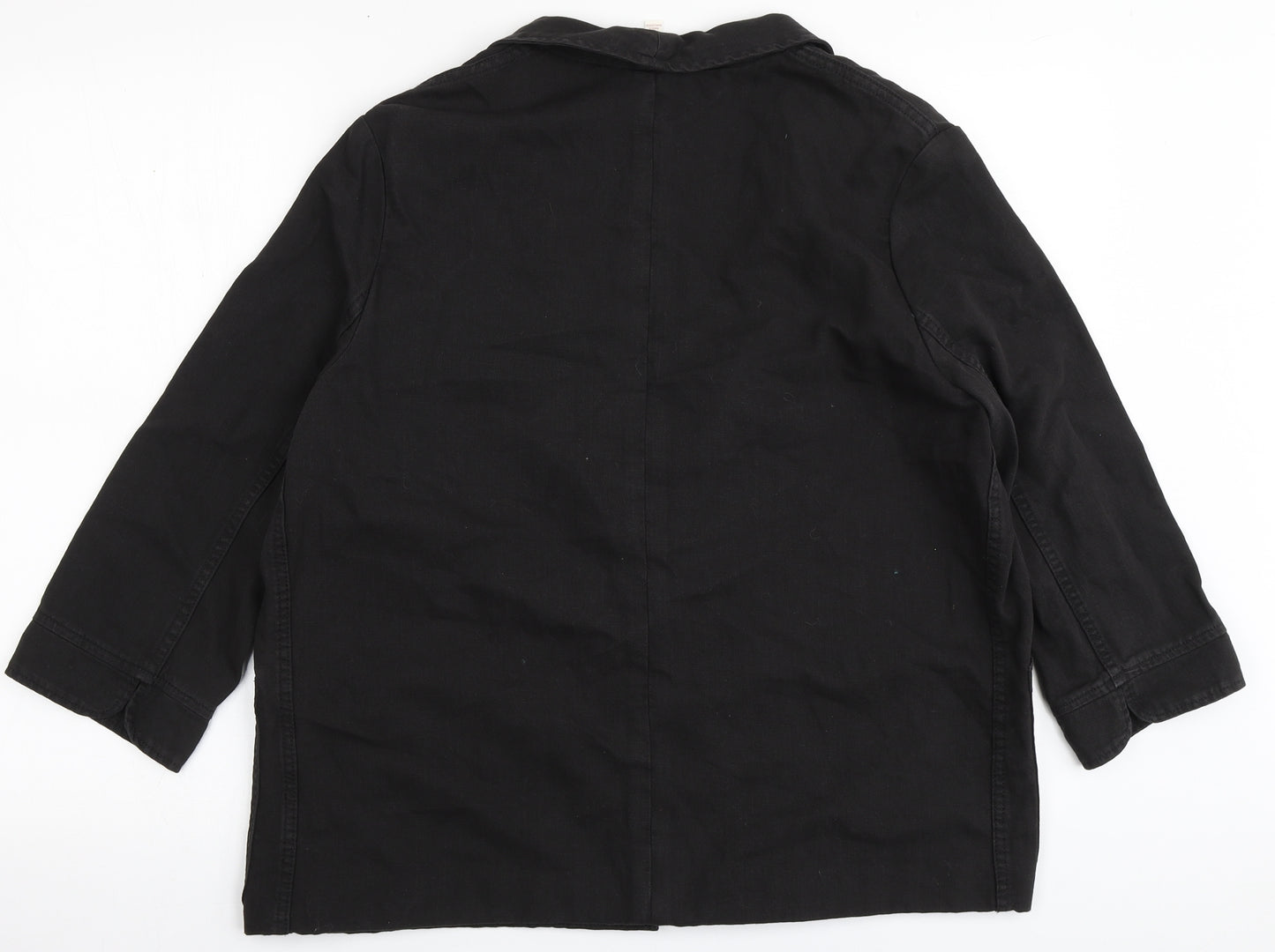 Per Ub=na Womens Black  Cotton Jacket Blazer Size 12
