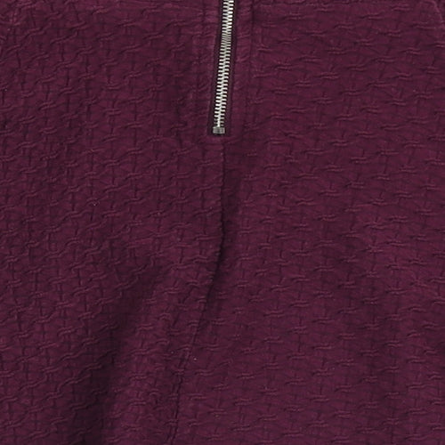H&M Womens Purple  Cotton A-Line Skirt Size S   Zip