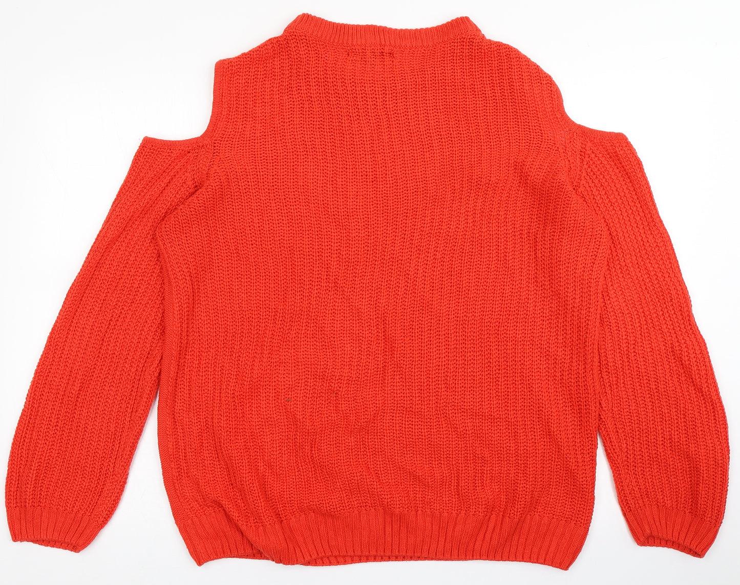 Studio Womens Red Round Neck  Acrylic Pullover Jumper Size 20   - Cold Shoulder