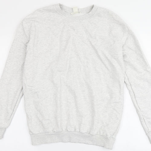 H&M Womens Grey  Cotton Pullover Sweatshirt Size S