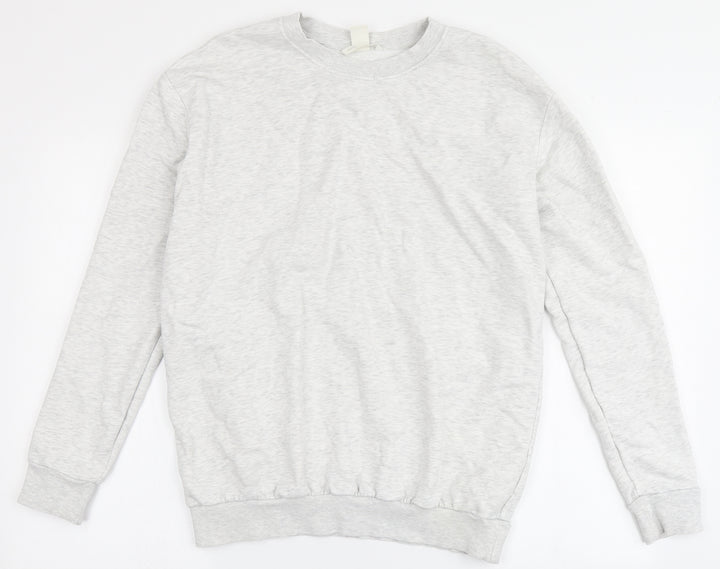 H&M Womens Grey Cotton Pullover Sweatshirt Size S