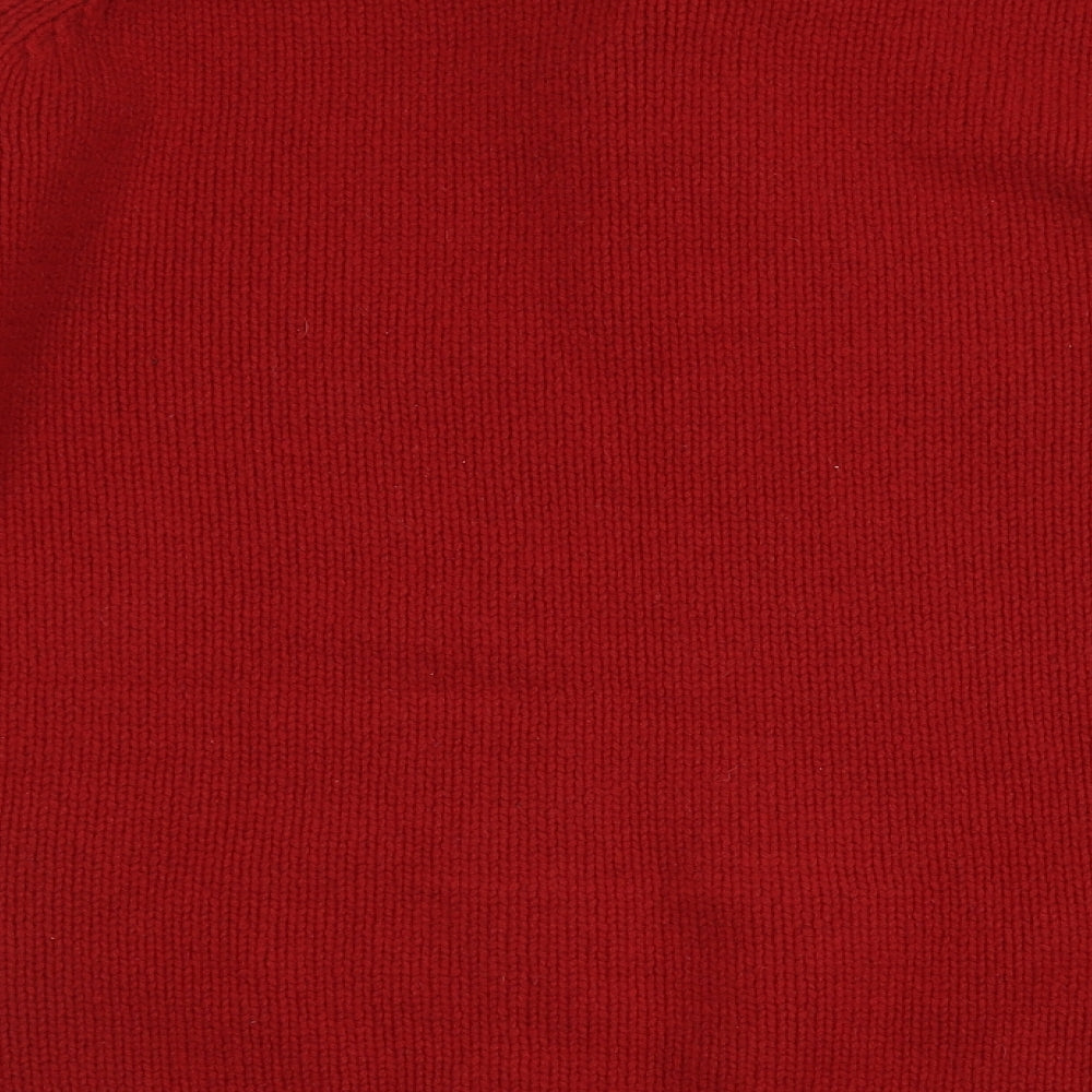 Crombie Mens Red Collared  Wool Pullover Jumper Size 2XL