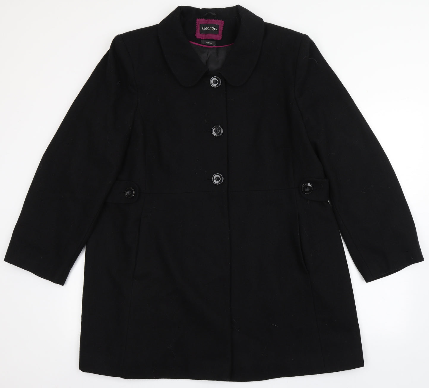 George Womens Black   Pea Coat Coat Size 20  Button