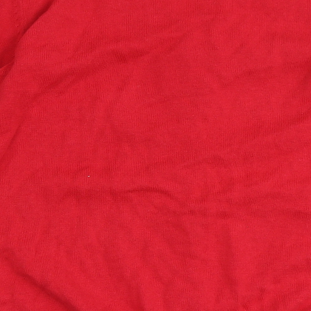 TU Girls Red V-Neck  100% Cotton Cardigan Jumper Size 10 Years  Button - School wear