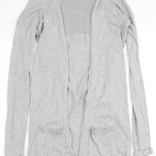 New Look Womens Grey V-Neck  Cotton Cardigan Jumper Size 8