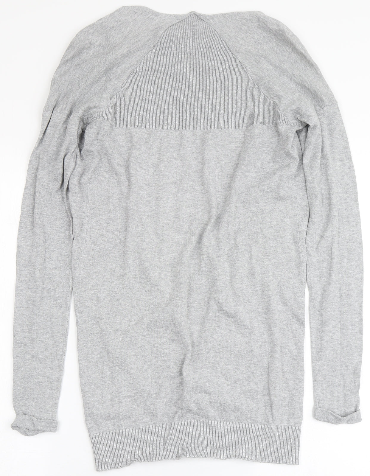 New Look Womens Grey V-Neck  Cotton Cardigan Jumper Size 8
