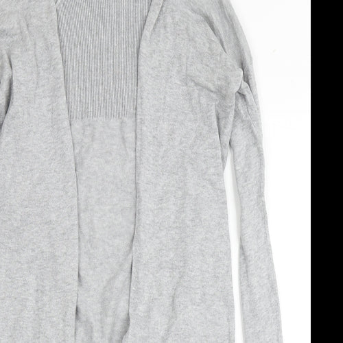 New Look Womens Grey V-Neck  Cotton Cardigan Jumper Size 8