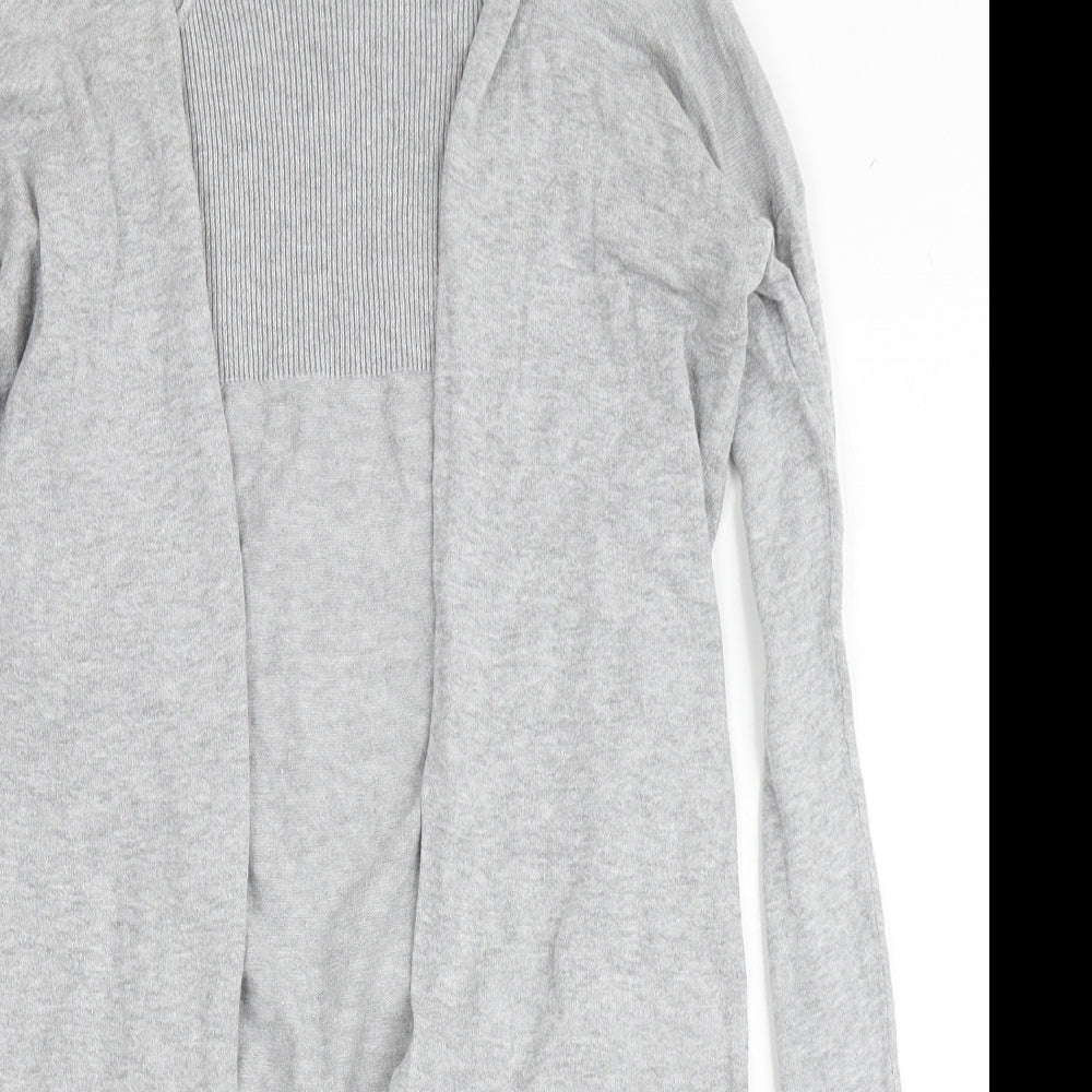New Look Womens Grey V-Neck  Cotton Cardigan Jumper Size 8